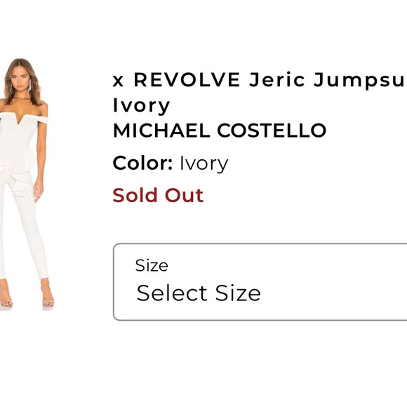 Michael Costello x REVOLVE Ivory Jumpsuit Size Small - Picture 6 of 8